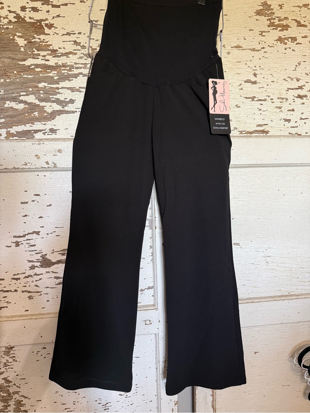 Maternity High-Waist Black Wide-Leg Jumpsuit Pants - NWT medium